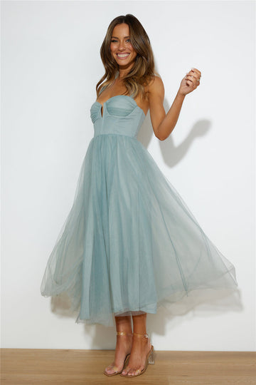 Corset Allacciate Midi Abito blu
