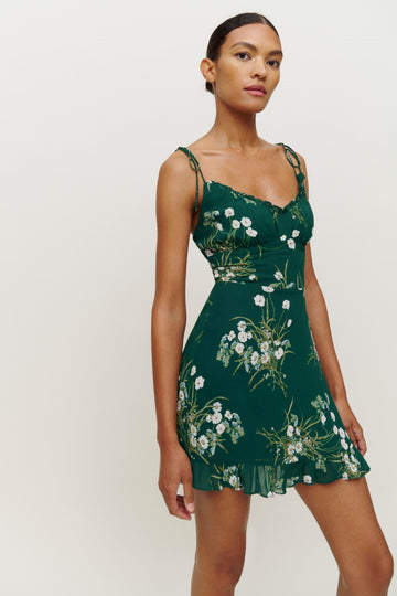 Floreale Cami Scollo a V Balza Mini Abito