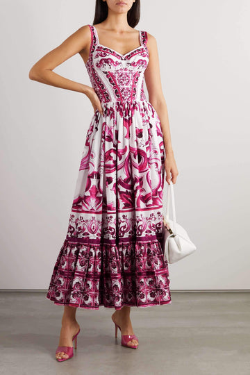 Stampa Cami Midi Abito