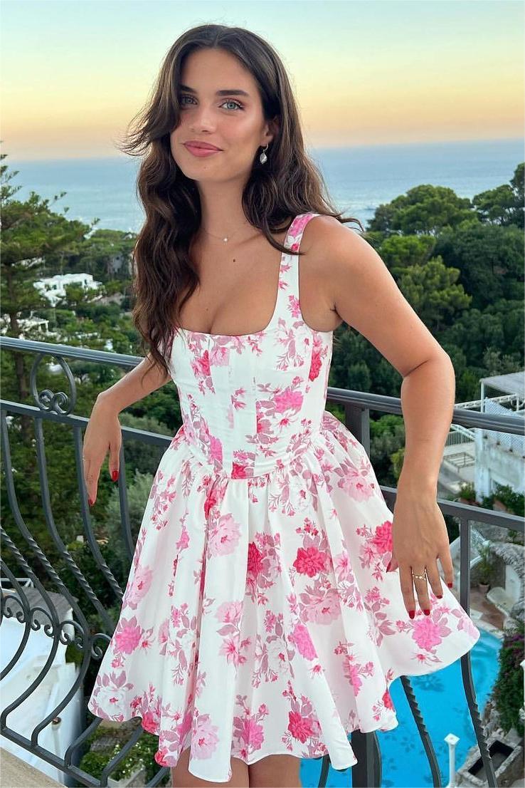Stampa Corsetto Mini Cami Abito
