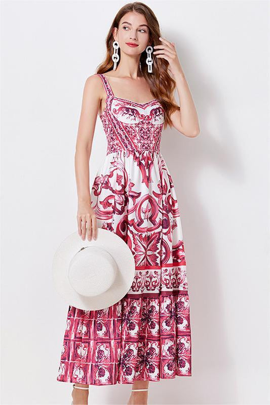 Stampa Cami Midi Abito