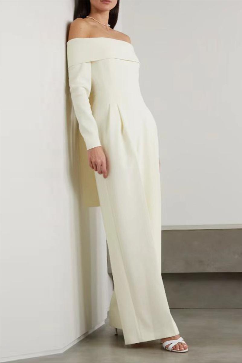 Spalla fuori spalla Allacciate Jumpsuit