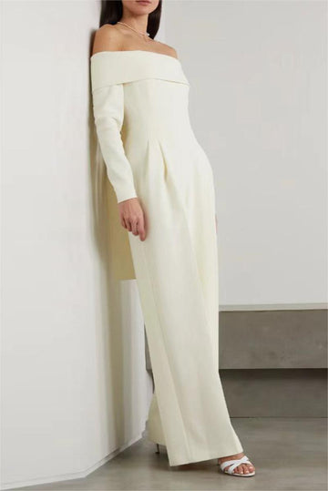 Spalla fuori spalla Allacciate Jumpsuit