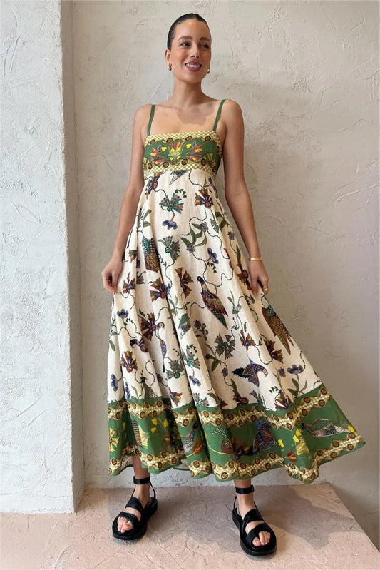 Stampa Cami Midi Abito